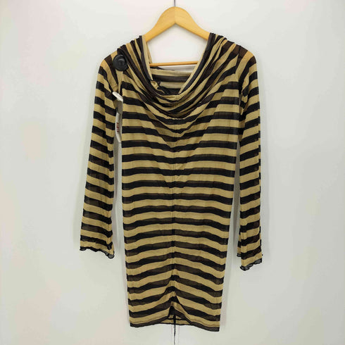 ジャンポールゴルチエフェム Jean Paul GAULTIER FEMME ボーダー パワーネット ドレス ワンピース レディース FR:40