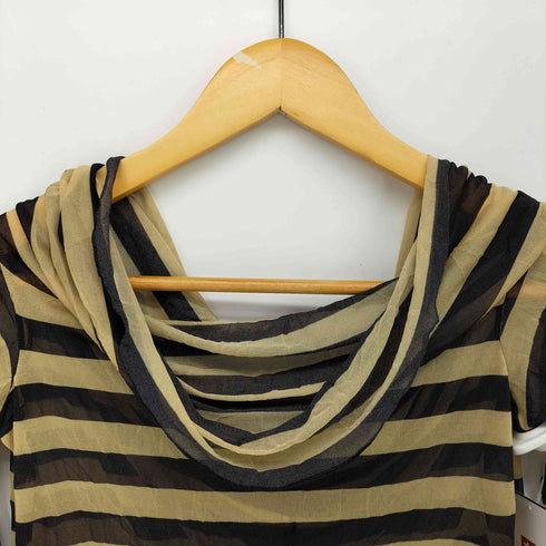ジャンポールゴルチエフェム Jean Paul GAULTIER FEMME ボーダー パワーネット ドレス ワンピース レディース FR:40