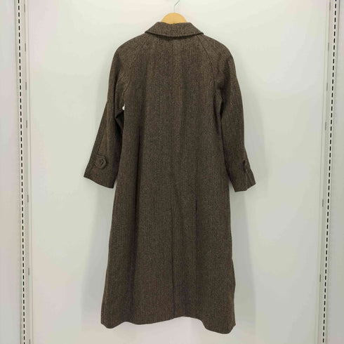 IVY LEAGUE 裏地キュプラ 比翼 ウール ツイード ステンカラー コート レディース 9A2