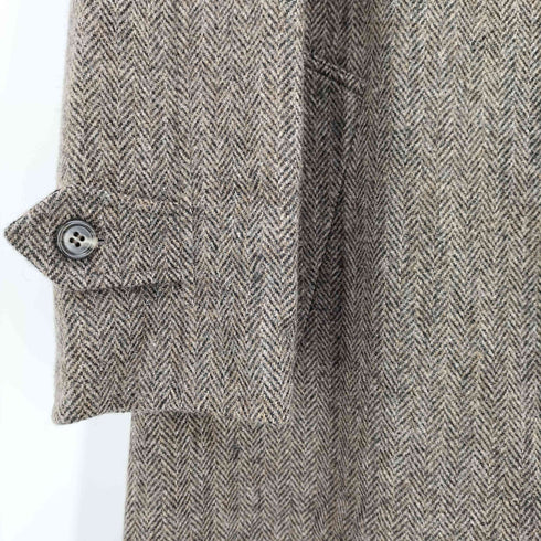 IVY LEAGUE 裏地キュプラ 比翼 ウール ツイード ステンカラー コート レディース 9A2