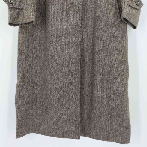 IVY LEAGUE 裏地キュプラ 比翼 ウール ツイード ステンカラー コート レディース 9A2