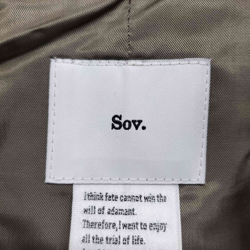 ソブ Sov. ツイル スタンドカラーロングコート レディース JPN:38