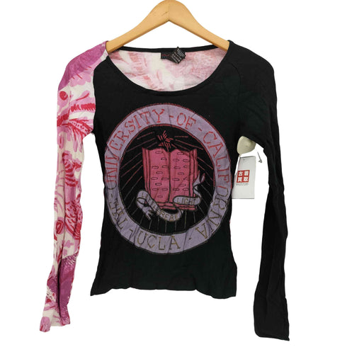 CUSTO BARCELONA 総柄 切り替え グラフィック プリント L/S カットソー レディース 1