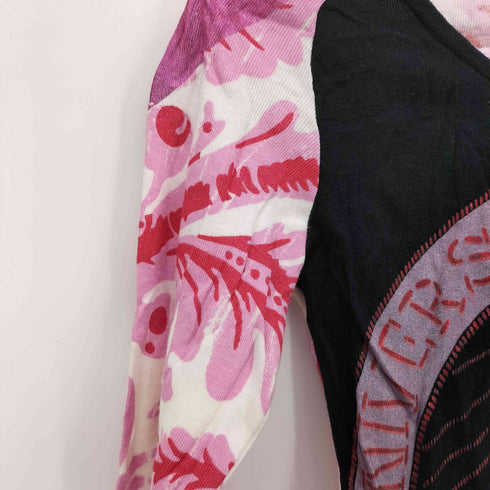 CUSTO BARCELONA 総柄 切り替え グラフィック プリント L/S カットソー レディース 1