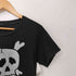 vintage スカル トーテンコップ メッセージ バイカー 裾/袖シングル クルーネックTシャツ メンズ