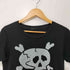 vintage スカル トーテンコップ メッセージ バイカー 裾/袖シングル クルーネックTシャツ メンズ