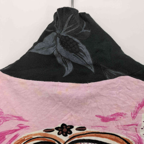 CUSTO BARCELONA サソリ 総柄 切り替え グラフィック プリント L/S ハイネック カットソー レディース