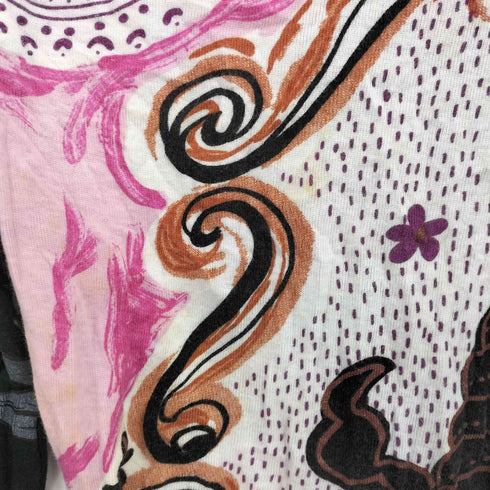 CUSTO BARCELONA サソリ 総柄 切り替え グラフィック プリント L/S ハイネック カットソー レディース