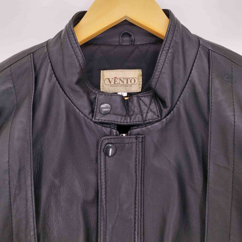 VENTO ラムレザー 比翼ジップ 裏地キルティング ギミックジャケット メンズ import:L