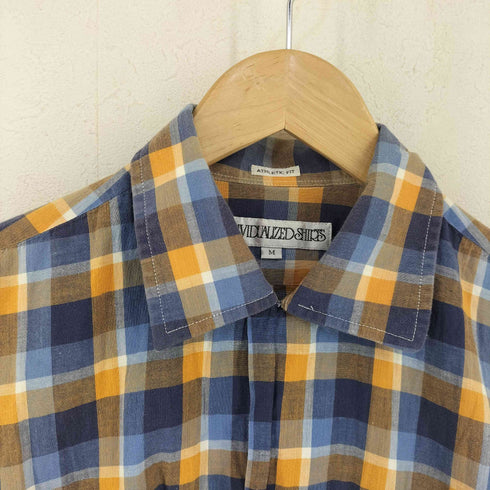 インディヴィジュアライズドシャツ individualized shirts ATHLETIC FIT コットンチェック半袖シャツ メンズ import:M