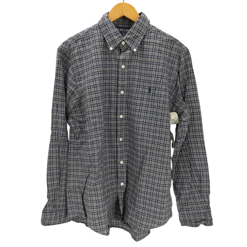 ラルフローレン RALPH LAUREN CLASSIC FIT ポニー刺繍 L/S チェック ボタンダウン シャツ メンズ import:M
