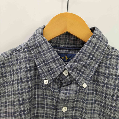 ラルフローレン RALPH LAUREN CLASSIC FIT ポニー刺繍 L/S チェック ボタンダウン シャツ メンズ import:M
