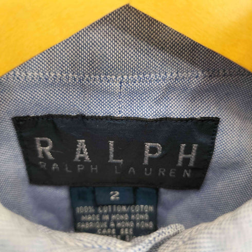 ラルフローレン RALPH LAUREN 90s 香港製 ポニー刺繍 ボタンダウン スリム シャツ レディース 2