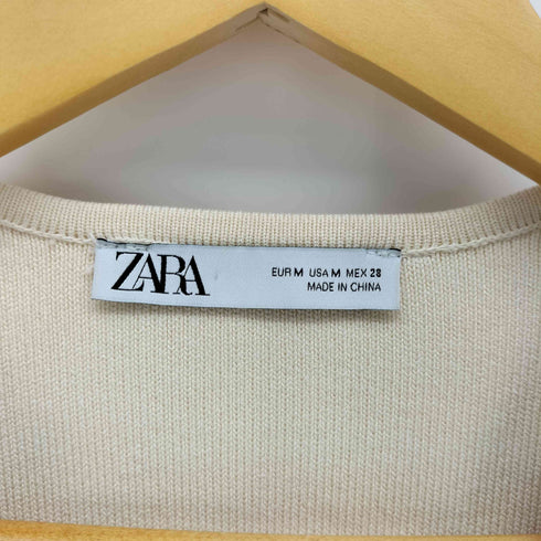 ザラ ZARA ニット フィット ジャケット 金ボタン レディース import:M