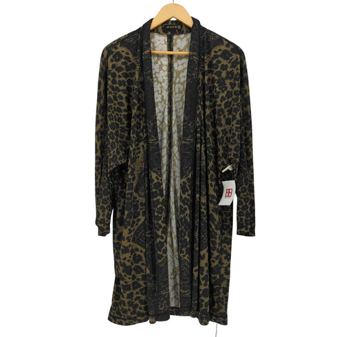 イタリヤ 伊太利屋 レオパード ショール ロング カーディガン ガウン レディース FREE