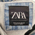 ザラ ZARA フォトワッペン メッセージプリント ダメージ デニムジャケット メンズ import:M