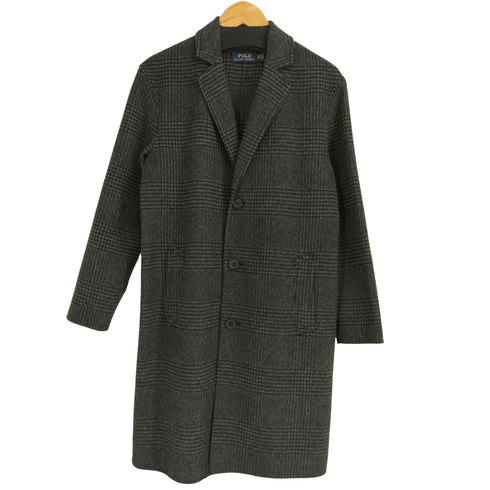 ポロラルフローレン POLO RALPH LAUREN ウール混 ナイロン チェック チェスターコート メンズ import:XS