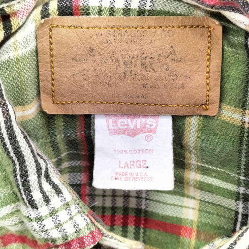 リーバイス Levis MADE IN USA チェック ウェスタンシャツ メンズ JPN:L