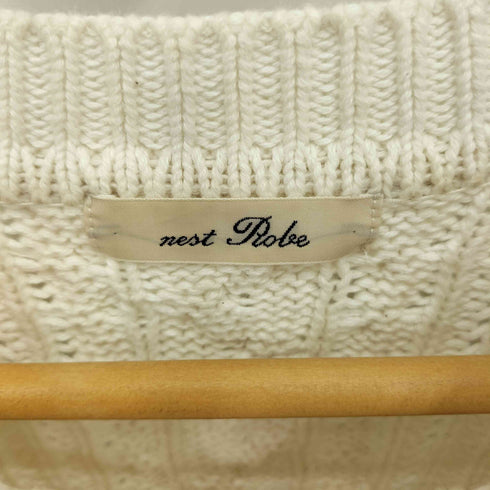 ネストローブ nest Robe コットン ケーブル編みニット プルオーバー セーター レディース