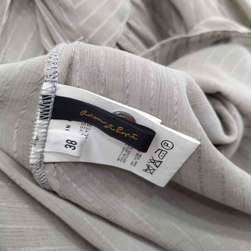 アダムエロペ Adam et Rope ストライプ ノーカラー シアーシャツ レディース 38