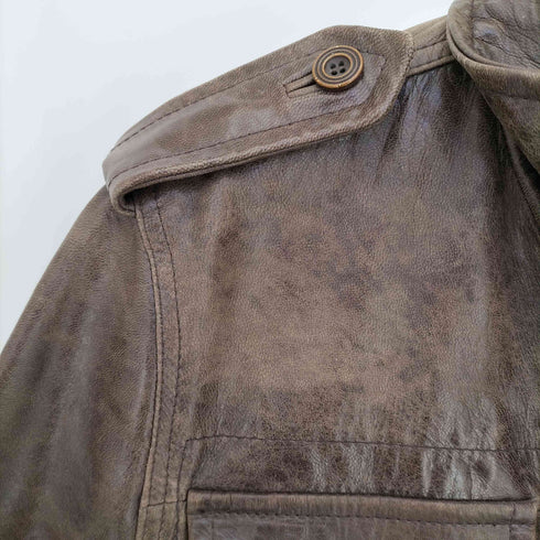 ROBERTO MASSINI ラムレザー スタンドカラー ライダースジャケット メンズ import:L