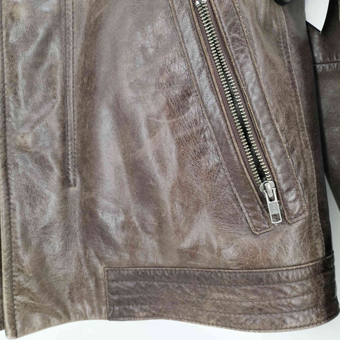 ROBERTO MASSINI ラムレザー スタンドカラー ライダースジャケット メンズ import:L