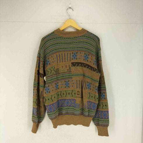レイクランド Lakeland ウール総柄クルーネックニット メンズ import:L