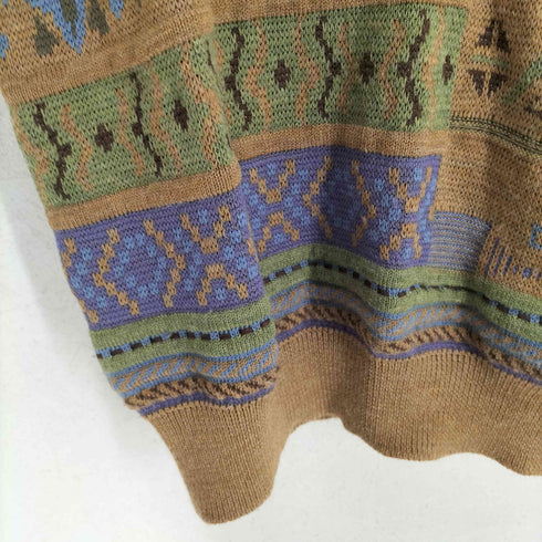 レイクランド Lakeland ウール総柄クルーネックニット メンズ import:L