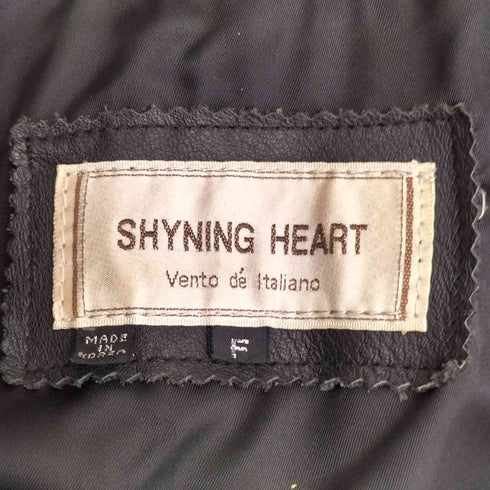 SHINING HEART cow leather カウスキン パワーショルダー レザー ミドルコート レディース FREE