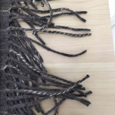ナノユニバース NANO universe PURE WOOL 100% ストライプ ウール 大判 フリンジ マフラー メンズ FREE