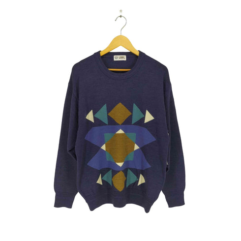 GRAND MONARCH ノルディック柄 ウールニット メンズ import:L