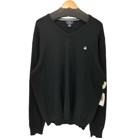 ブルックスブラザーズ 346 BROOKS BROTHERS Vネック 刺繍 メリノウールニットセーター メンズ import:XL