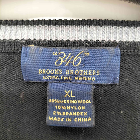 ブルックスブラザーズ 346 BROOKS BROTHERS Vネック 刺繍 メリノウールニットセーター メンズ import:XL