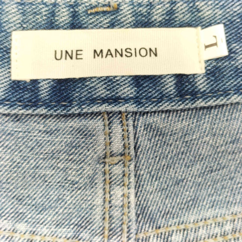 ユヌマンション UNE MANSION オールドウォッシングビンテージワイドデニム レディース L