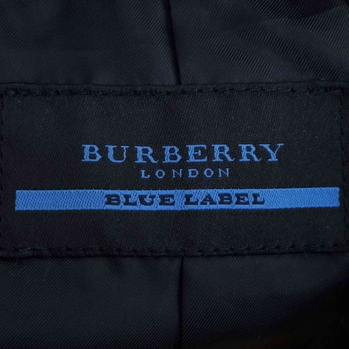 バーバリーブルーレーベル BURBERRY BLUE LABEL ホース刺繍 ウール チェック フーディ ジップアップジャケット メンズ