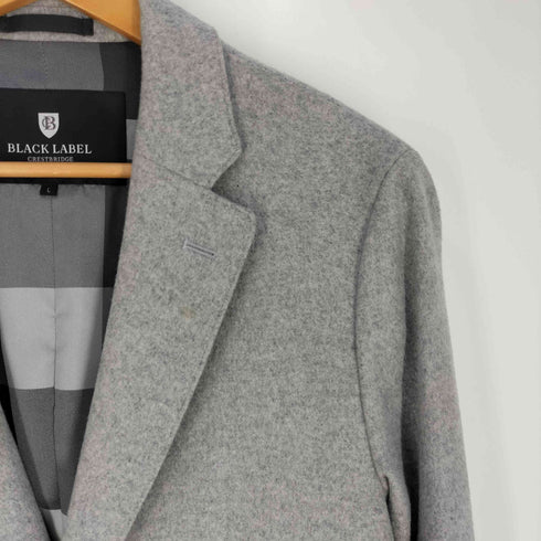 ブラックレーベルクレストブリッジ BLACK LABEL CRESTBRIDGE 裏地チェック ウールカシミヤ チェスターコート メンズ import:L