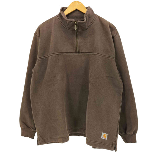 カーハート Carhartt メキシコ製 ロゴ刺繍 ハーフジップ スウェット メンズ import:L