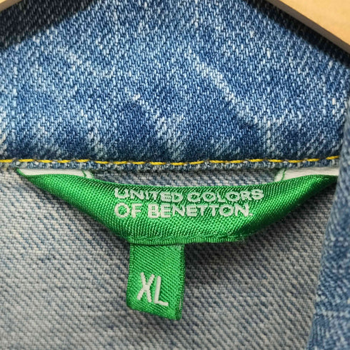ユナイテッドカラーズオブベネトン UNITED COLORS OF BENETTON スタンドカラー 比翼 デニムジャケット メンズ import:XL