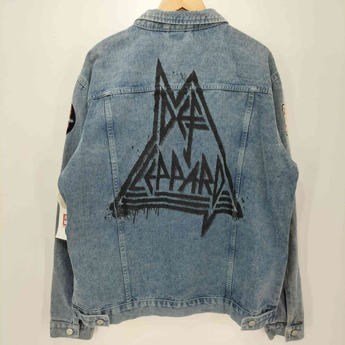 World Tour 2023 Logo Denim Jacket デニムジャケット バトルジャケット 刺繍ワッペン ハードロック ヘヴィメタル NWOBHM メンズ import:XL