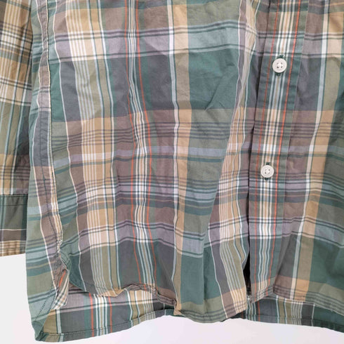 ブルックスブラザーズレッドフリース BROOKS BROTHERS REDFLEECE ワンポイント 刺繍 チェック L/S ポロカラー シャツ メンズ import:M