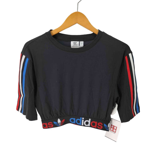 アディダスオリジナルス adidas Originals PRIMEBLUE トリコロール クロップド Tシャツ レディース JPN:L