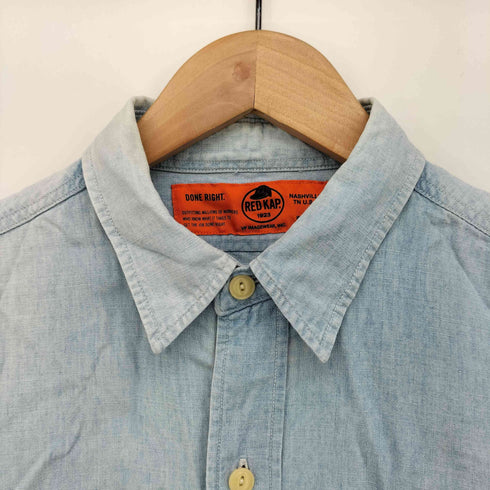 レッドキャップ RED KAP マチ付き シャンブレー L/S ワーク シャツ 猫目ボタン メンズ import:M