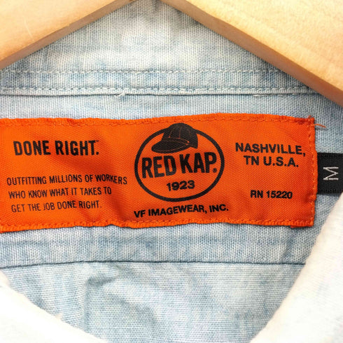レッドキャップ RED KAP マチ付き シャンブレー L/S ワーク シャツ 猫目ボタン メンズ import:M