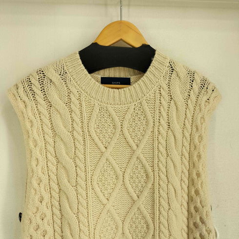 シップス SHIPS ケーブルロングニットベスト レディース