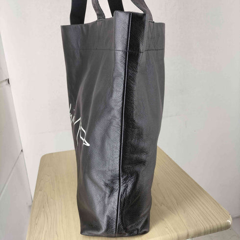 ヨウジヤマモト Yohji Yamamoto シグネチャーロゴカウレザートートバッグ メンズ