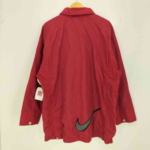 ナイキ NIKE 90s 白タグ スウォッシュ刺繍 比翼ジップ ナイロンジャケット メンズ import:M