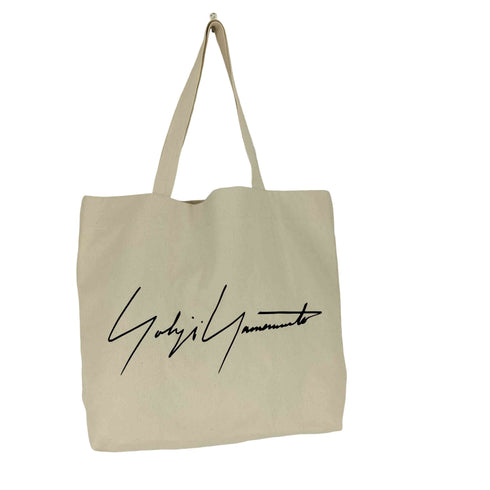 ヨウジヤマモト Yohji Yamamoto シグネチャーロゴキャンバストートバッグ メンズ