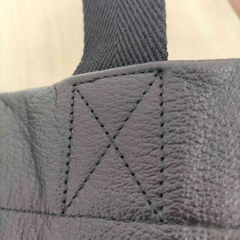 ヨウジヤマモト Yohji Yamamoto シグネチャーロゴカウレザーミニトートバッグ メンズ