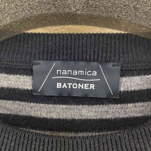 バトナー BATONER スムースウール ボーダー クルーネックセーター メンズ JPN:L