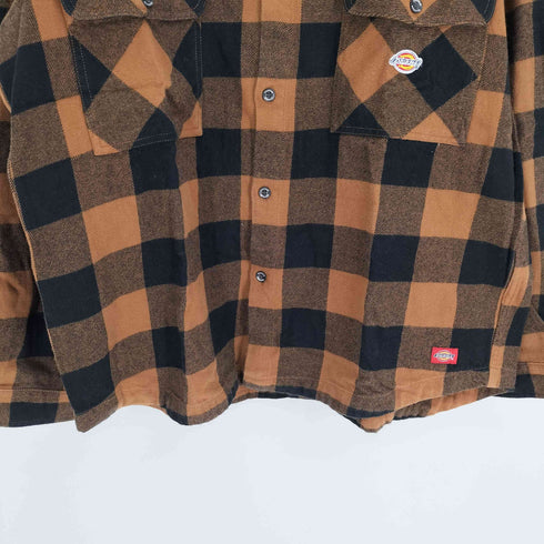 ディッキーズ Dickies ロゴワッペン フラップポケット ブロックチェック ネル フランネルシャツ メンズ JPN:XL